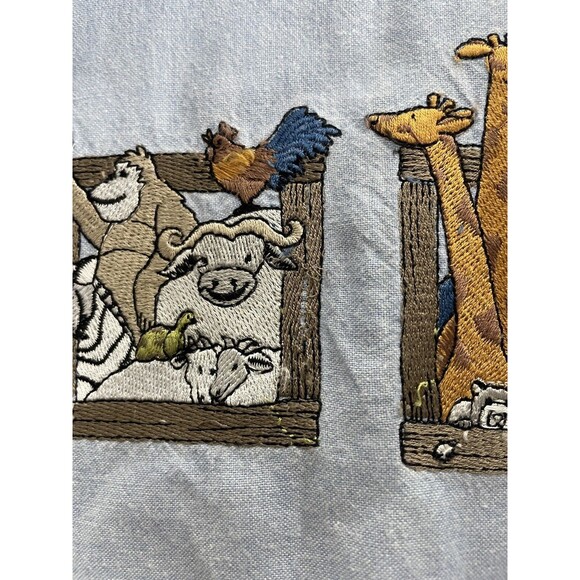 VTG Lets Quizz Again New York Womens Shirt L Short Sleeve Embroidered Animals - Picture 4 of 12